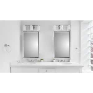 Spacecab 16 in. x 26 in. x 3-1/2 in. Framed Recessed 1-Door Medicine Cabinet with 6-Shelves and Chrome Frame Mirror