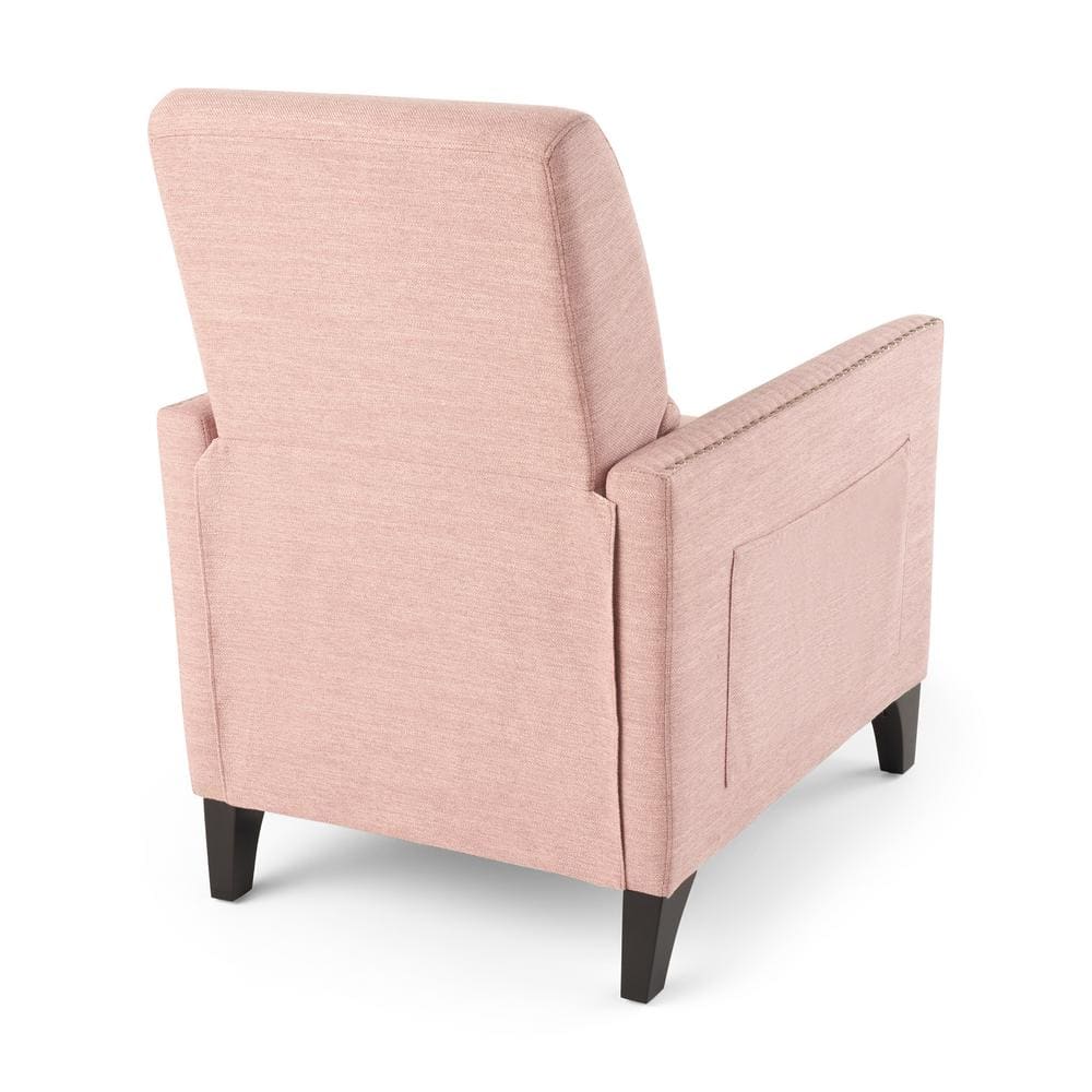 Light Blush Handcrafted Wood Push Back Recliner