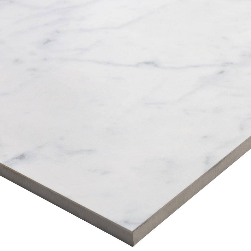 Bianco 24" x 24" Polished Porcelain Marble Look Tile