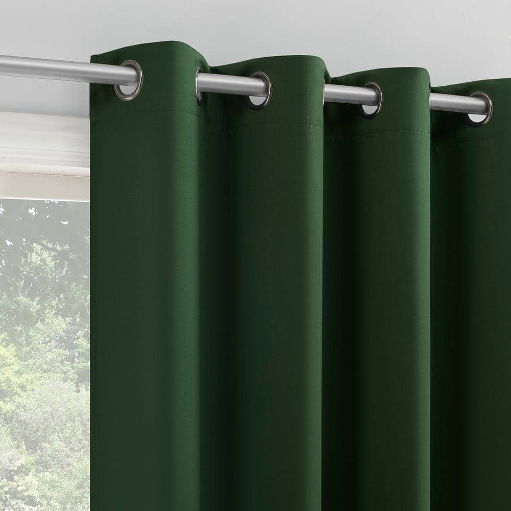 Saxon Energy Saving Evergreen Polyester 54 in. W x 95 in. L Grommet Blackout Curtain (Single Panel)
