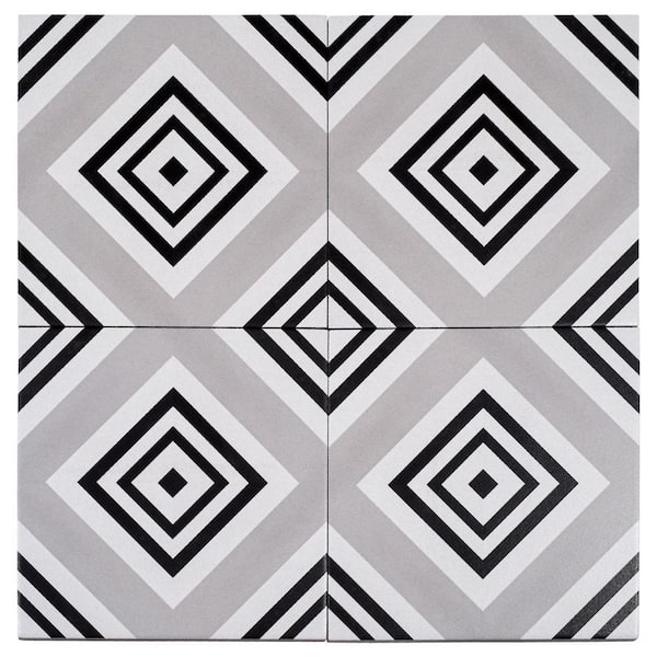 Bliss Lucia Beige 8 in.x 8 inEncaustic Spanish/Moroccan Patterned Matte Porcelain Wall and Floor Tile (10.76sq.ft./Case)