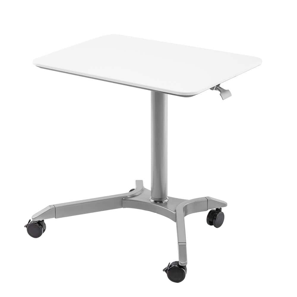 AirLift XL 28" White Pneumatic Adjustable Sit-Stand Mobile Desk