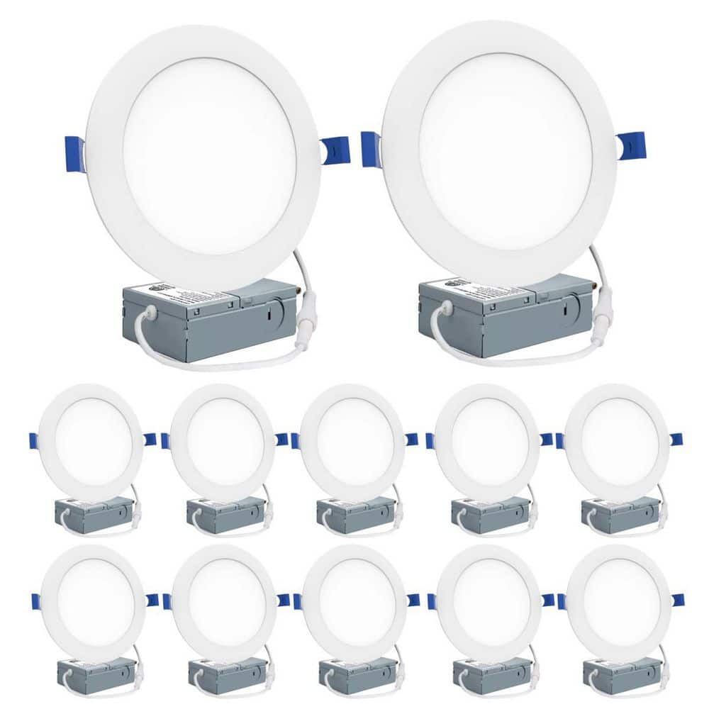 5/6 in. Ultra-Thin LED Canless Recessed Light with J-Box 5 Color Selectable 12-Watt 1050 Lumens Damp Rated (12-Pack) price history on PriceWatchPro