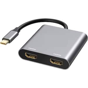 USB C to Dual HDMI Adapter 4K 60hz, Type C to HDMI Converter