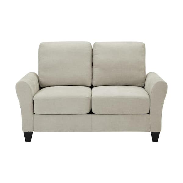 Hillsdale Furniture Glenville 57 in. W Flared Arm Polyester Modern Straight Sofa 35 in Beige Fabric
