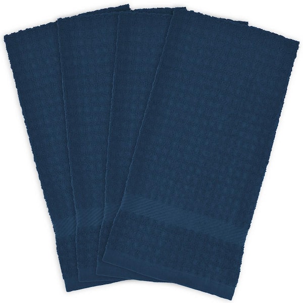 DII Blue Terry Solid Waffle Dish Towels (Set of 4) CAMZ33560 - The