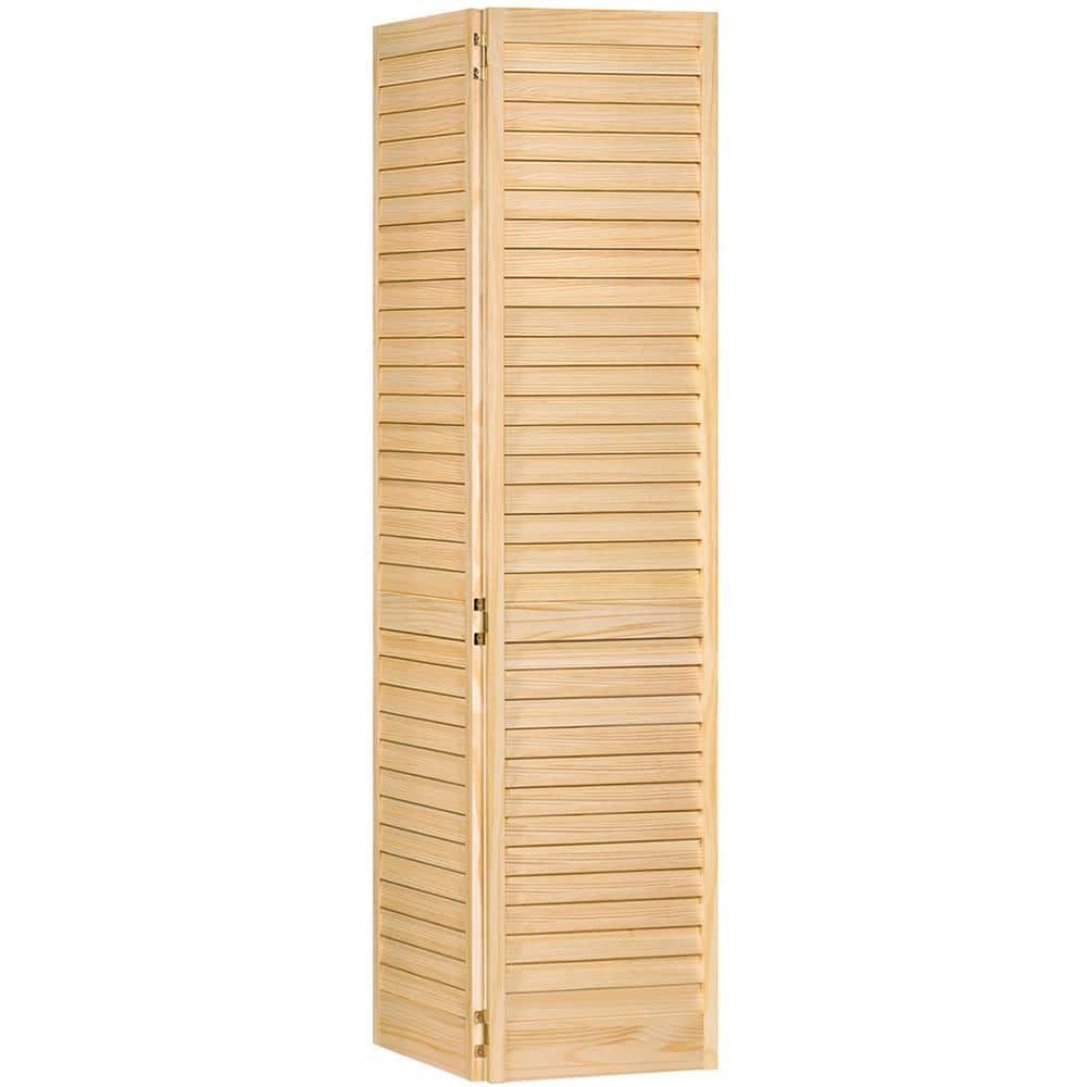 Natural Pine Louvered Bi-Fold Closet Door 30x80