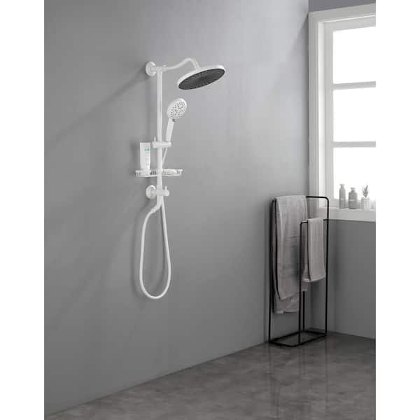 Wall-mounted complete shower system with soap dish (not including