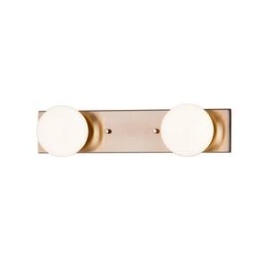 2 Brushed Brass, Clear with Opal Backing LED Light Wall Sconce