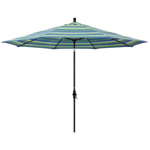 11 foot striped patio umbrella Tilt | Auto-Tilt, Fade-Proof, Wind Resistant | Commercial Grade | Terylast Apple Stripes Auto Tilt Market Umbrella is a customized shade producer youll love 11 ft. Matted Black Aluminum