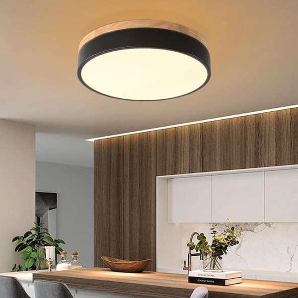 Reviews for OUKANING 11.81 in. 1-Light Modern Round Black