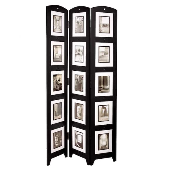 AZ Home and Gifts kieragrace KG Providence Photo Triple-Panel Wood Room Divider - Black