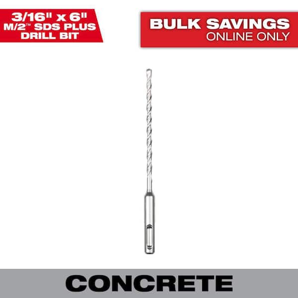 Milwaukee 3/16 in. x 6 in. 2-Cutter SDS-PLUS Carbide Drill Bit