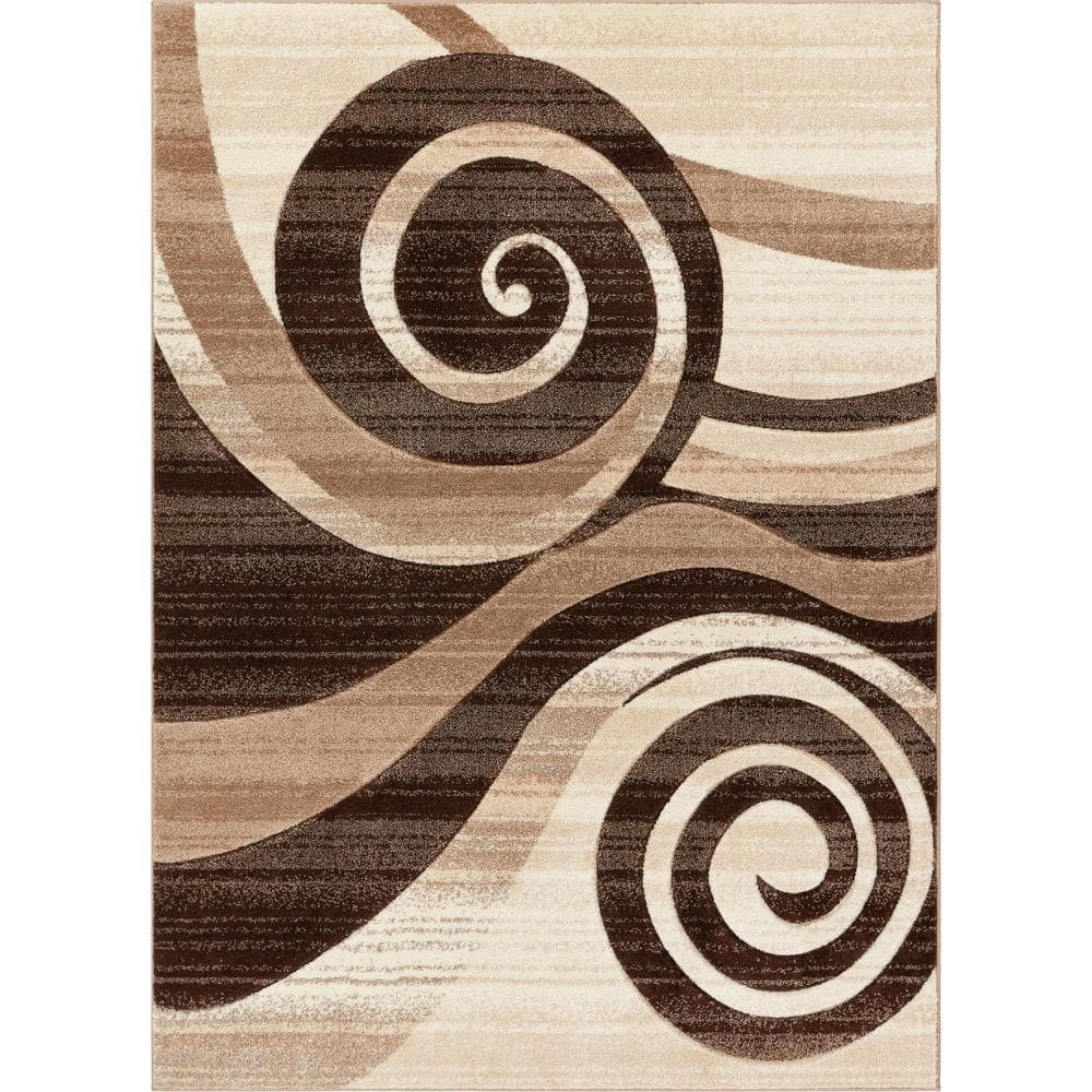 Well Woven Ruby Leslie Fleur De Lis Brown 2 ft. x 7 ft. Modern Scrolls  Runner Rug 600682 - The Home Depot