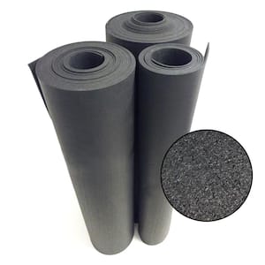 Recycled Flooring 1/4 in. T x 4 ft. W x 10 ft. L Black Commercial Rubber Flooring Mats