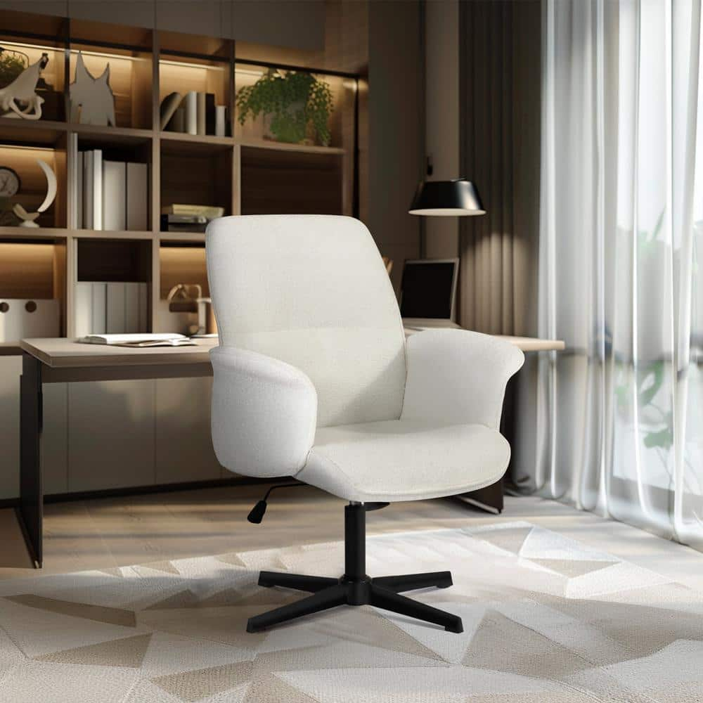 Homy Casa Thomasina Fabric Modern Upholstered Swivel Office Chair Ergonomic Adjustable Height