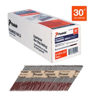 3-1/4 in. x 0.131 Round Drive 30-Degree Steel Brite Smooth Shank Paper Tape Framing Nails (750 Per Box )