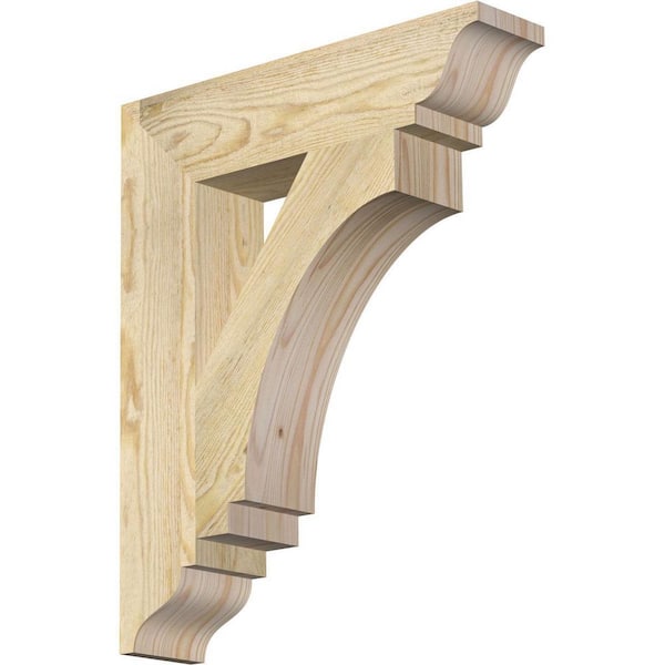 Ekena Millwork 4 in. x 22 in. x 18 in. Douglas Fir Imperial Traditional Rough Sawn Bracket