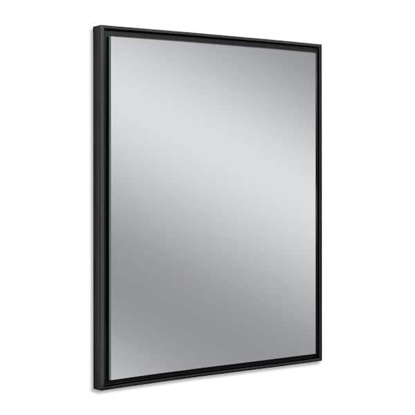 Deco Mirror 26 in. W x 32 in. H Framed Rectangular Bathroom Vanity Mirror in Black