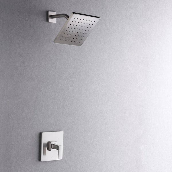 Rift Single Handle 1-Spray Shower Faucet 1.8 GPM with Pressure Balance, Anti Scald in Brushed Nickel (Valve Included)