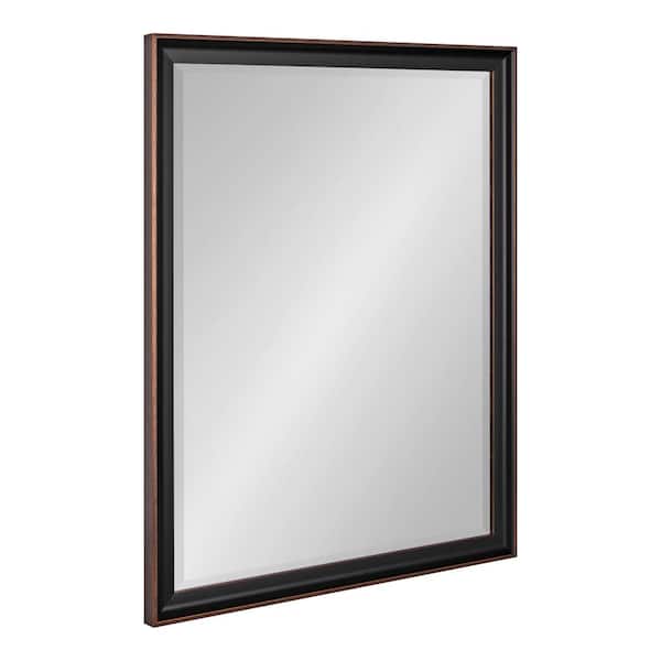Kate and Laurel Havana 24.50 in. W x 30.50 in. H Black Rectangle Traditional Framed Decorative Wall Mirror
