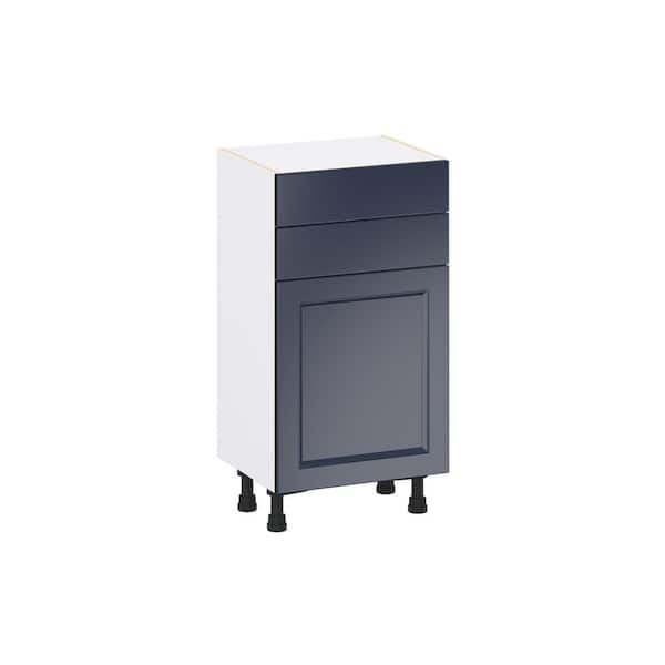 J COLLECTION Laramie 18 in. W x 14 in. D x 34.5 in. H Assembled Base Kitchen Cabinet in Painted Blue with 2 Drawers