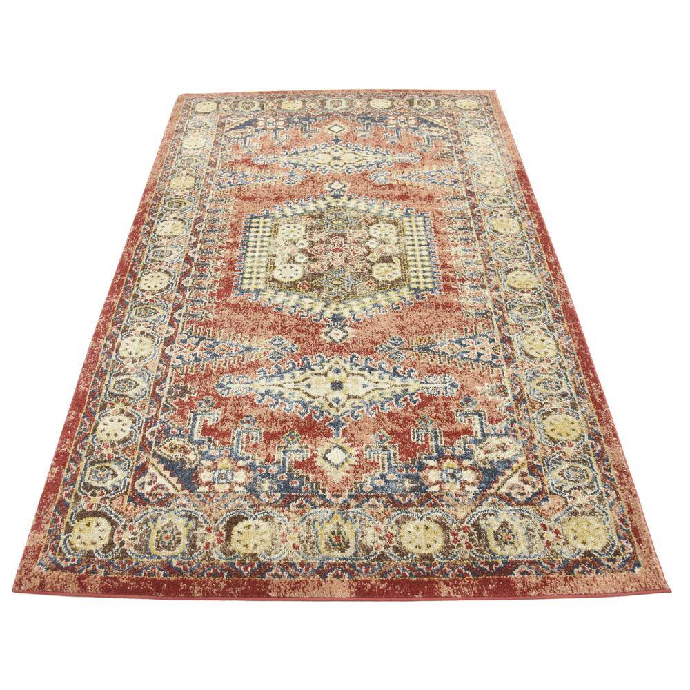 Handmade Peach Abstract 4' x 6' Synthetic Area Rug