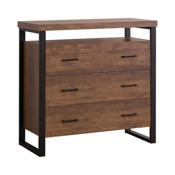 Coaster Rustic Amber Accent Cabinet with 3-Drawers