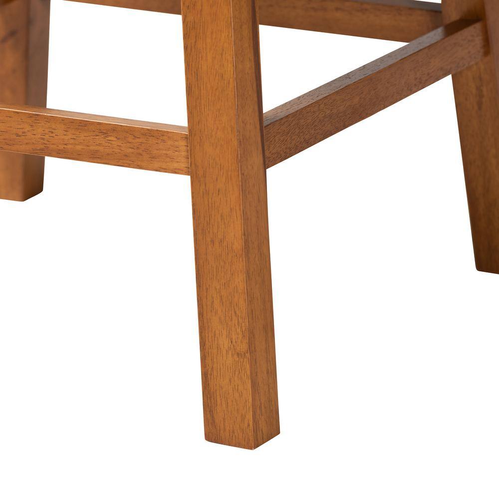Modern Swivel Counter Stool Set in Gray Fabric and Walnut Wood