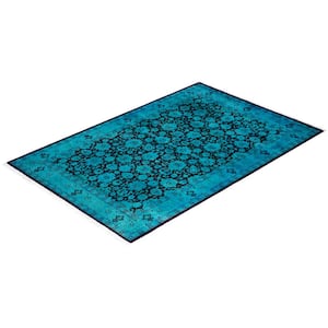 Fine Vibrance Green 4 ft. x 6 ft. Solid Wool Indoor Area Rug