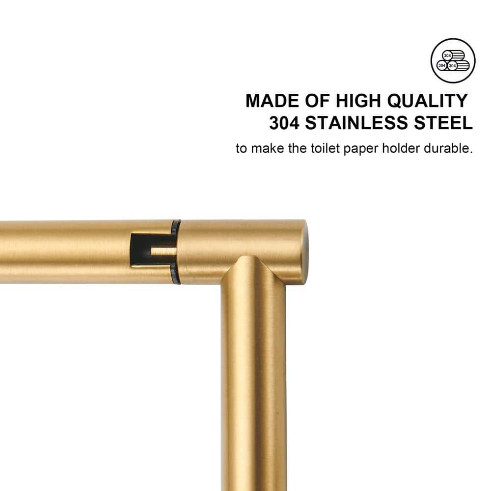 Brushed Gold Stainless Steel Wall Mounted Toilet Paper Holder