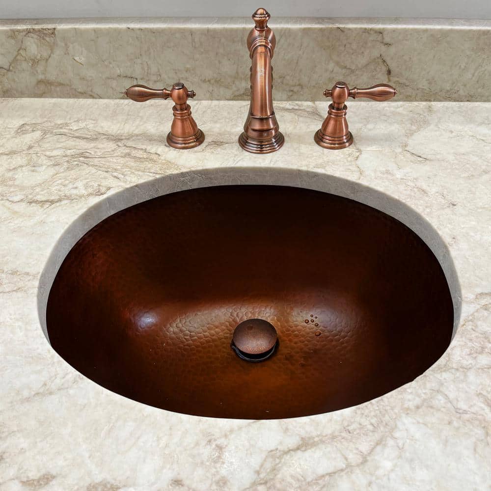 Freud 19" Oval Aged Copper Undermount Bathroom Sink