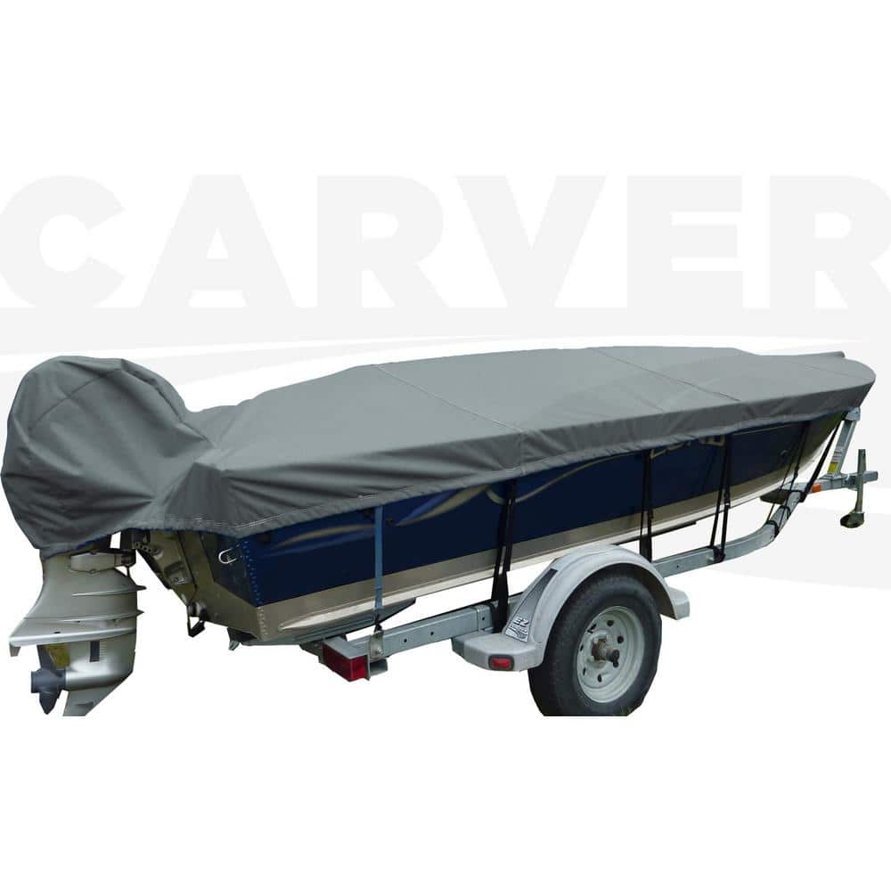 Carver Covers Styled To Fit Boat Cover For V Hull Fishing Boats Wide Series With Motor Hood Centerline 71116p The Home Depot