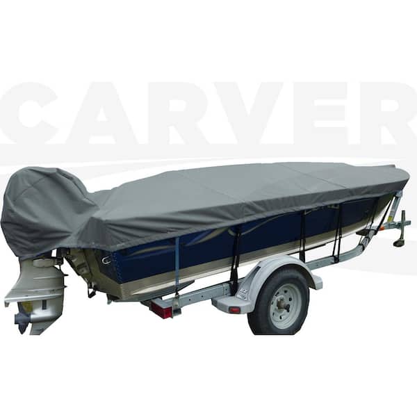 Carver Covers Styled-To-Fit Boat Cover For V-Hull Fishing Boats, Wide Series with Motor Hood, Centerline
