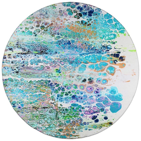 Karina Multi 8 ft. x 8 ft. Geometric Indoor/Outdoor Area Rug