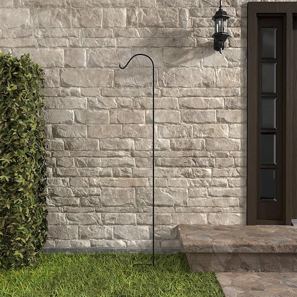 Fuchsia 84 in. Black Steel Shepherd Hook