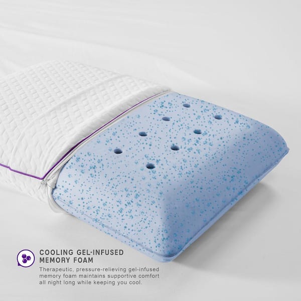SensorPEDIC Coolest Comfort Temperature Regulating Medium Support Memory Foam Oversized Pillow