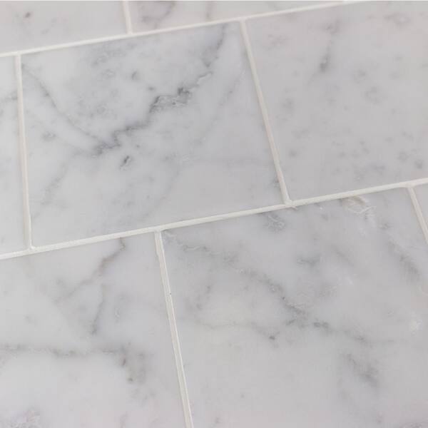 Ivy Hill Tile Brushed Asian Statuary Marble Floor and Wall Tile - 4 in. x 4 in. Tile Sample