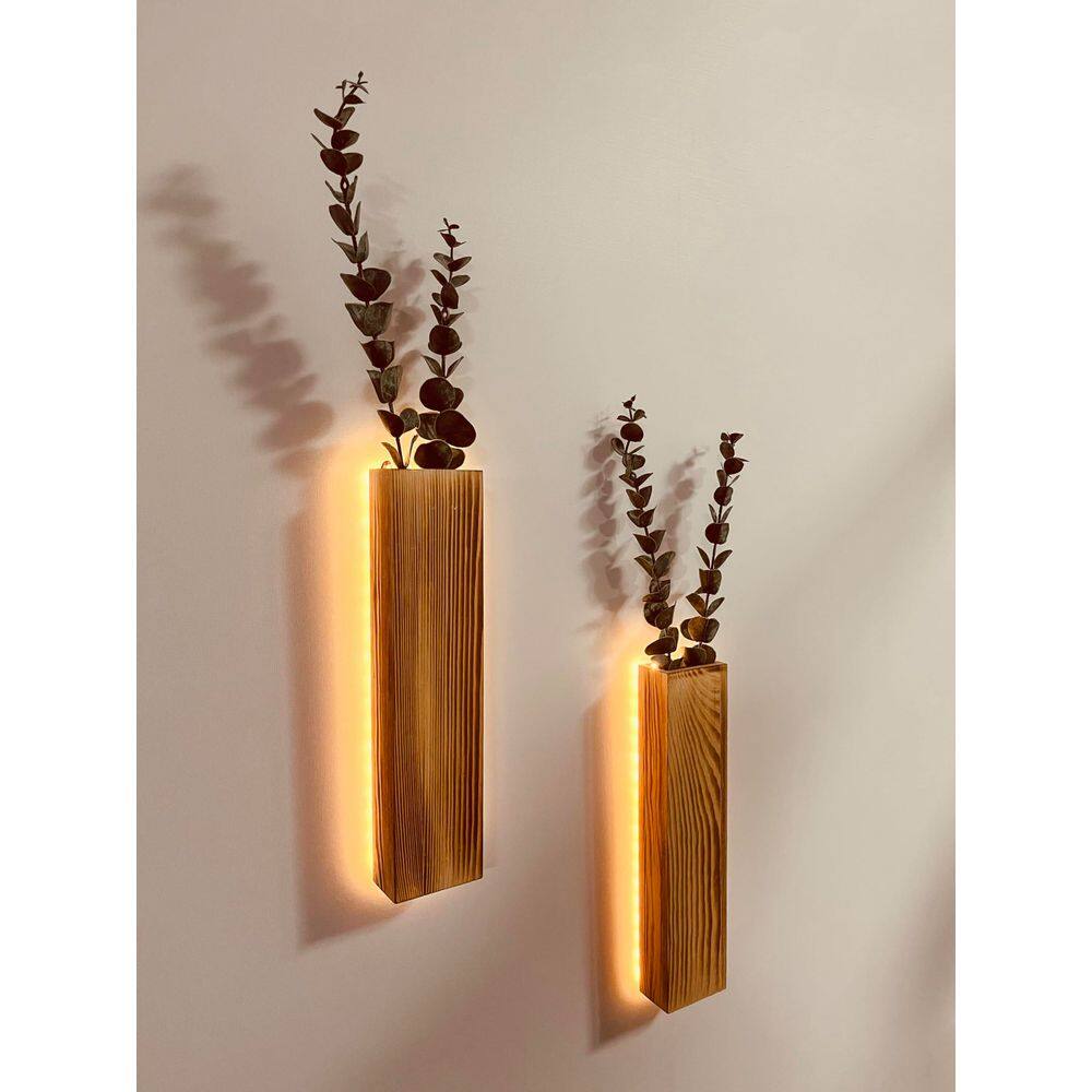 Fake Vines Wood Framed by Jane 1-Pack Illuminated Nature Wall Art 12 in. x 