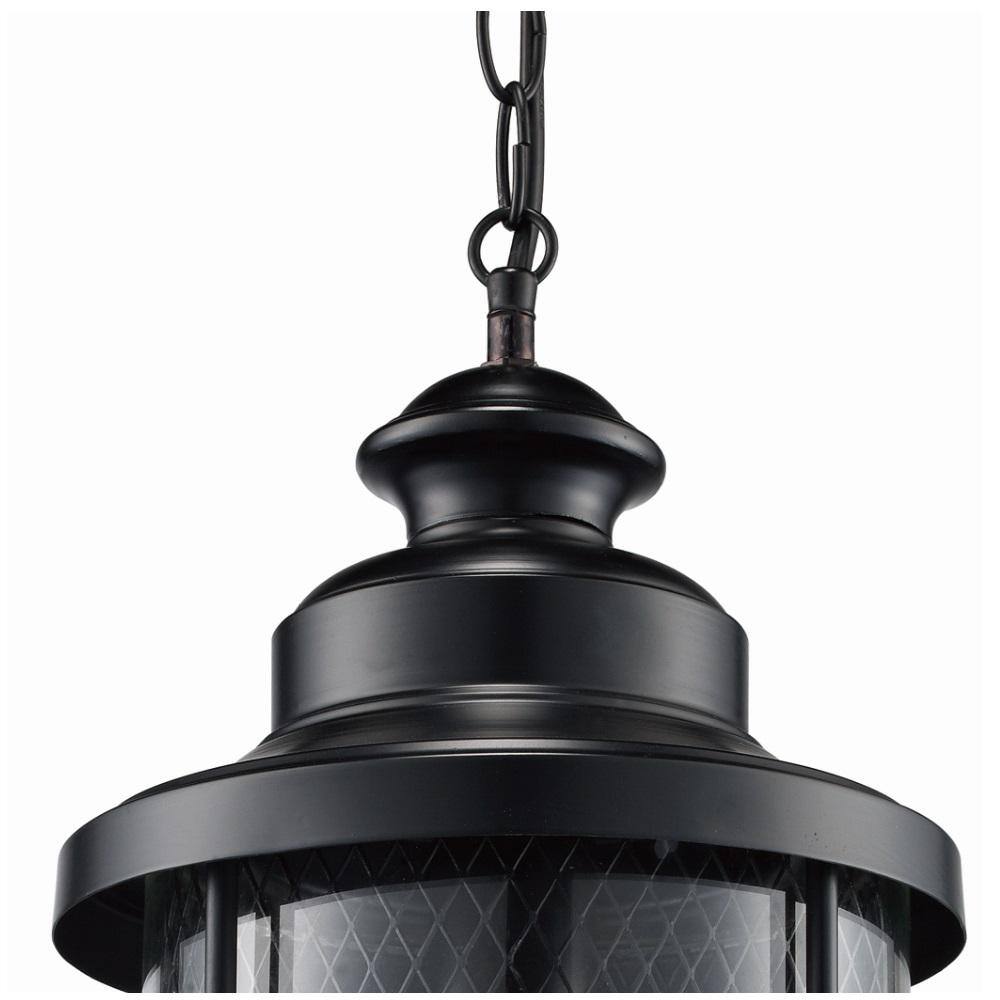 Stewart Black Glass Industrial Outdoor Hanging Lantern