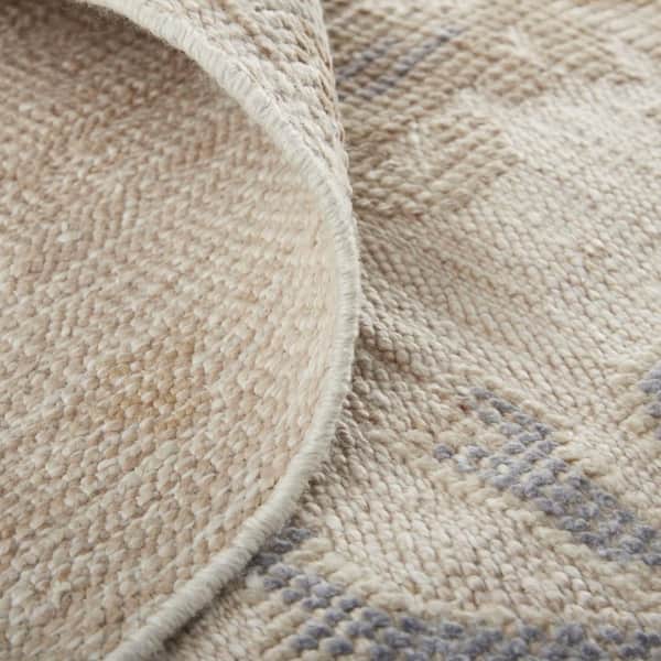 Ivory and Blue Floral 12 ft. x 15 ft. Area Rug