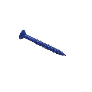 1/4” X 2-1/4” Inch Long Slotted Hex Washer Head Masonry Screw Blue Bag Of 100 