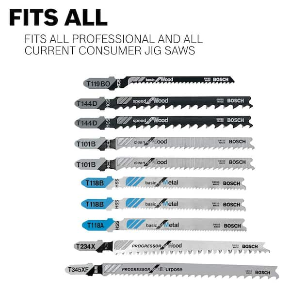 34PCS U-Shank Jig Saw Blade Set, Jigsaw Blades Set for Wood