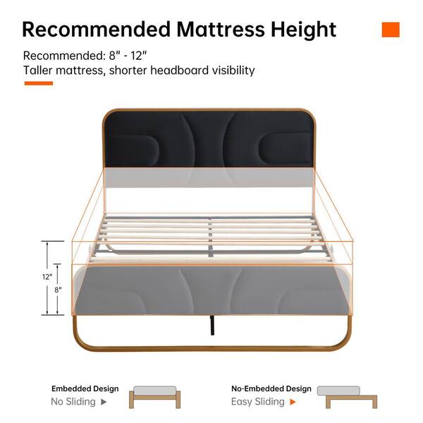 tamuuuu ブラック Zinus Classic 14 in. Black Metal King Platform Bed Frame SPI