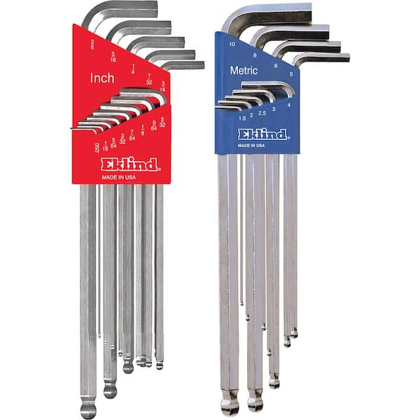 Eklind 17322 Extra Long Metric & SAE Ball End Hex Key Set