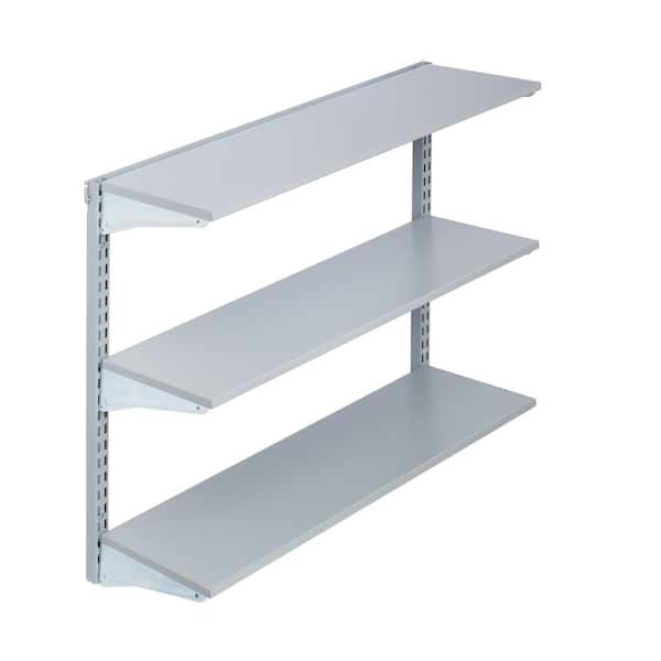33 in. W x 31-1/2 in. H x 13-3/4 in. D Garage Modular Wall Shelves Track Storage System with Brackets in Steel