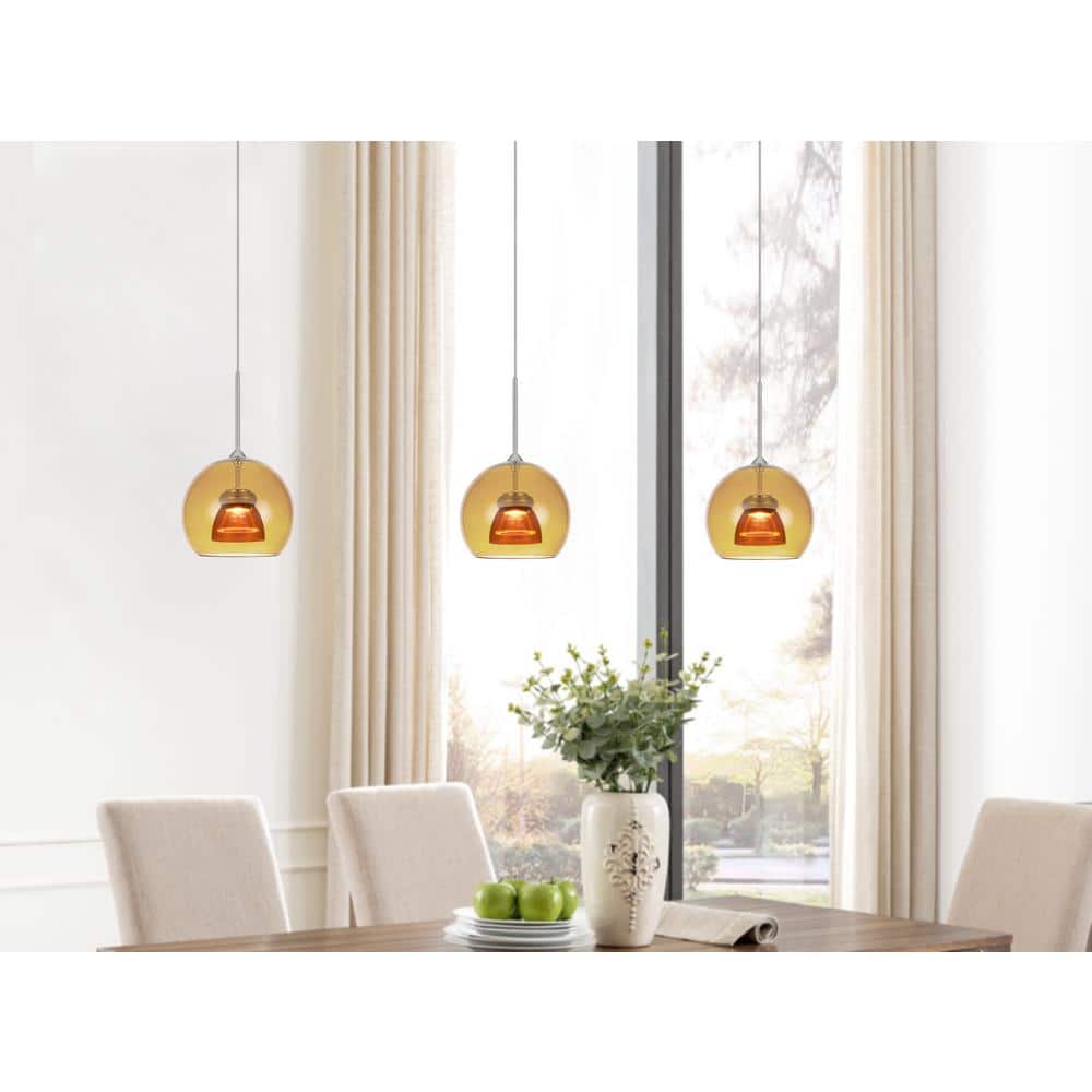 Contemporary Multicolor Glass Mini Pendant Light with LED
