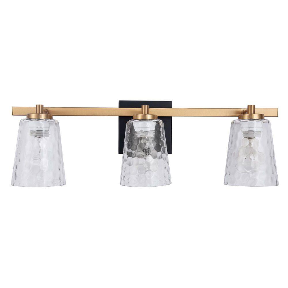 Radiance 22.8 in. 3-Light Gold Vanity Light with Clear Water Glass Shades price history on PriceWatchPro
