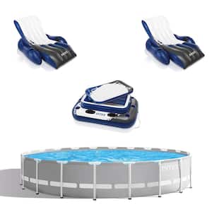 Prism Frame 20 ft. x 52 in. Above Ground Pool, Lounger Float (2-Pack) & Cooler