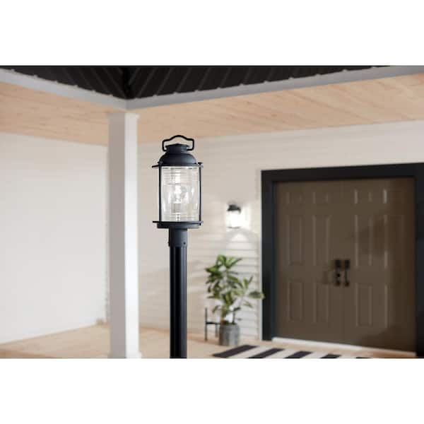 Ashland 1-Light Weathered Zinc Aluminum Hardwired Waterproof Outdoor Post Light with No Bulbs Included (1-Pack)
